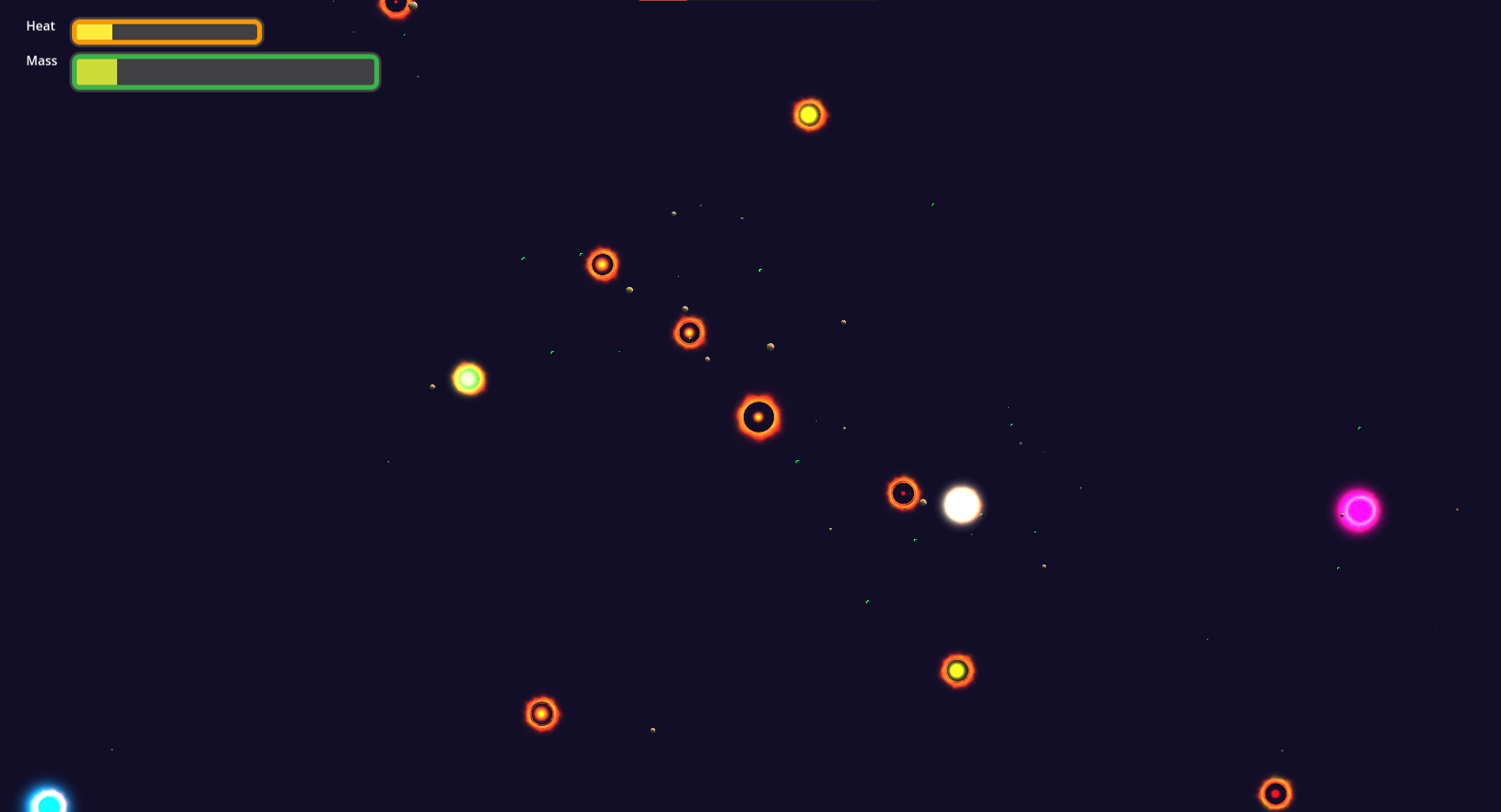 A constellation of stars and planets floating through space